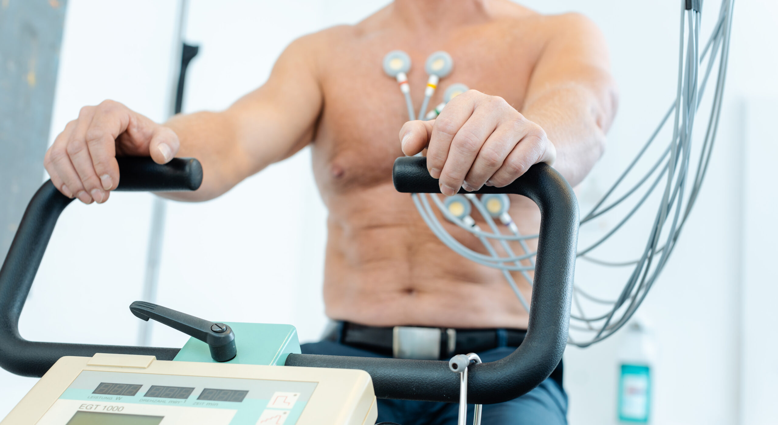 Patient during exercise ECG